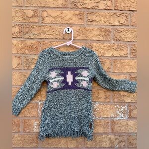 Roots Kids‎ Fringe Knit Long Sleeved Sweater Dress